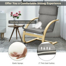 Load image into Gallery viewer, Modern Fabric Upholstered Bentwood Lounge Chair-Gray