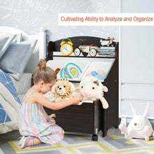 Load image into Gallery viewer, Kids Wooden Toy Storage Unit Organizer w/ Rolling Toy Box & Plastic Bins-CF