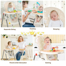 Load image into Gallery viewer, Folding Baby High Dining Chair with 6-Level Height Adjustment-Beige