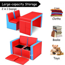 Load image into Gallery viewer, Multi-functional Kids Sofa Table Chair Set