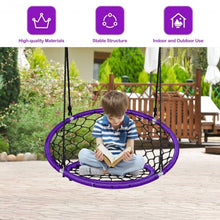 Load image into Gallery viewer, Net Hanging Swing Chair with Adjustable Hanging Ropes-Purple