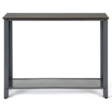 Load image into Gallery viewer, Metal Frame Wood Console Sofa Table with Storage Shelf-Black