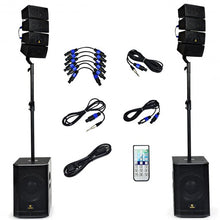 Load image into Gallery viewer, 12 Inch 4000Watt Powered PA Speaker Combo Set