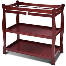 Load image into Gallery viewer, Sleigh Style Baby Changing Table Nursery Diaper Station-Cherry