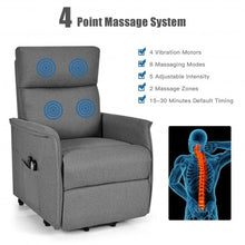 Load image into Gallery viewer, Electric Fabric Padded Power Lift Massage Chair Recliner Sofa-Gray