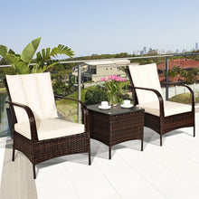 Load image into Gallery viewer, 3 PCS Patio Rattan Furniture Set-White