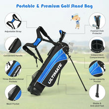 Load image into Gallery viewer, Set of 5 Ultimate 31" Portable Junior Complete Golf Club Set for Kids Age 8+ -Blue