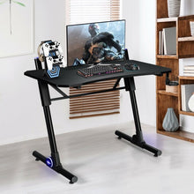 Load image into Gallery viewer, 43.5 Inch Height Adjustable Gaming Desk with Blue LED Lights