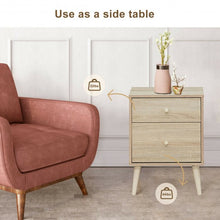 Load image into Gallery viewer, 2-Drawer Nightstand Beside End Side Table with Rubber Legs
