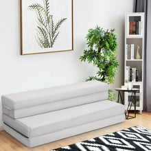 Load image into Gallery viewer, 4" Tri-Fold Sofa Bed Foam Mattress with Handles-Queen Size