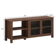Load image into Gallery viewer, Wooden TV Stand with 2 Metal Mesh Doors -Walnut