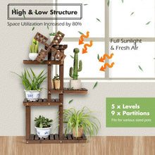 Load image into Gallery viewer, Wood Plant Stand 5 Tier Shelf Multiple Space-saving Rack