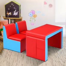 Load image into Gallery viewer, Multi-functional Kids Sofa Table Chair Set