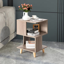 Load image into Gallery viewer, 2 Pcs Wooden Modern Nightstand Set with Solid Wood Legs for Living Room