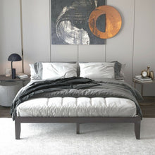 Load image into Gallery viewer, 14 Inch King Size Wood Platform Bed Frame-Brown