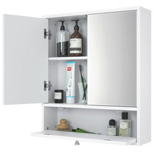 Load image into Gallery viewer, Bathroom Double Mirror Door Wall Mount Storage Wood Cabinet