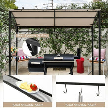 Load image into Gallery viewer, 7' x 4.5' Grill Gazebo Outdoor Patio Garden BBQ Canopy Shelter-Beige