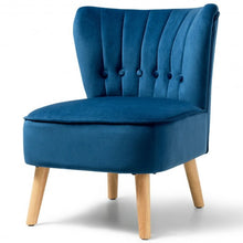 Load image into Gallery viewer, Armless Accent Chair Tufted Velvet Leisure Chair-Blue