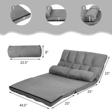 Load image into Gallery viewer, Foldable Floor 6-Position Adjustable Lounge Couch-Gray