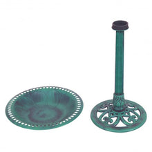 Load image into Gallery viewer, Outdoor Garden Green Pedestal Bird Bath Feeder