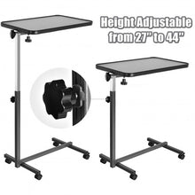 Load image into Gallery viewer, Gray Overbed Rolling Table Food Tray