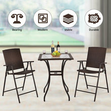 Load image into Gallery viewer, Outdoor Patio Rattan Square Table with Glass Top