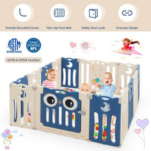 Load image into Gallery viewer, 14-Panel Baby Playpen Kids Activity Center Foldable Play Yard with Lock Door