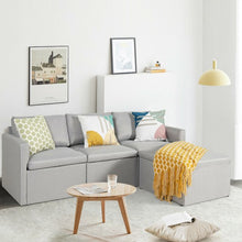 Load image into Gallery viewer, Convertible L-Shaped Sectional Sofa Couch with Reversible Chaise-Light Gray