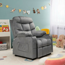 Load image into Gallery viewer, Adjustable Lounge Chair with Footrest and Side Pockets for Children-Gray