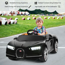 Load image into Gallery viewer, 12V Licensed Bugatti Chiron Kids Ride on Car with Storage Box and MP3-Black