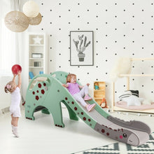 Load image into Gallery viewer, 3 in 1 Kids Climber Slide Play Set with Basketball Hoop-Green