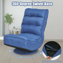 Load image into Gallery viewer, 5-Position Folding Floor Gaming Chair-Navy