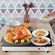 Load image into Gallery viewer, Stainless Steel Electric Warming Tray with Glass Top