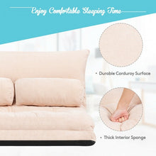 Load image into Gallery viewer, 6-Position Adjustable Sleeper Lounge Couch with 2 Pillows-Beige