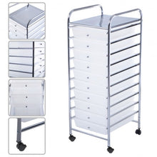 Load image into Gallery viewer, 10 Drawer Rolling Storage Cart Organizer-Clear