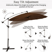 Load image into Gallery viewer, 10 Foot Patio Offset Umbrella Market Hanging Umbrella for Backyard Poolside Lawn Garden-Tan