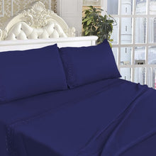 Load image into Gallery viewer, Twin Size 4 Pieces Bed Sheet Set-Navy