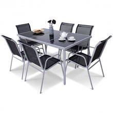 Load image into Gallery viewer, 7 Piece Patio Furniture Steel Table Chairs Dining Set