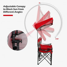 Load image into Gallery viewer, Portable Folding Camping Canopy Chairs w/ Cup Holder-Red