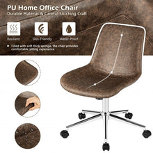 Load image into Gallery viewer, Leather Armless Adjustable Mid-Back Office Chair