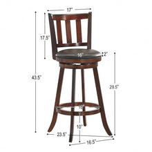 Load image into Gallery viewer, Set of 2 Bistro Leather Padded Swivel Bar stool-31"