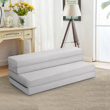 Load image into Gallery viewer, 4" Tri-Fold Sofa Bed Foam Mattress with Handles-Full Size