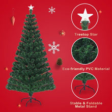 Load image into Gallery viewer, 5'/6'7' LED Fiber Optic Artificial Christmas Tree w/ Top Star-5'