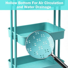 Load image into Gallery viewer, 3-Tier Utility Cart Storage Rolling Cart with Casters-Blue