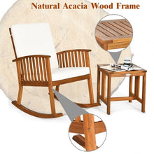 Load image into Gallery viewer, 2PCS Acacia Wood Patio Rocking Chair Table Set