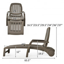 Load image into Gallery viewer, Adjustable Patio Sun Lounger with Weather Resistant Wheels-Coffee