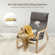 Load image into Gallery viewer, Modern Bentwood Rocking Chair Fabric Upholstered Relax Rocker Lounge Chair-Gray