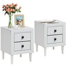 Load image into Gallery viewer, 2Pcs Multipurpose Retro Nightstand with 2 Drawers-White