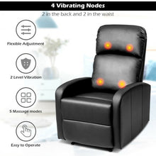 Load image into Gallery viewer, PU Leather Padded Seat Massage Recliner Chair