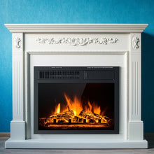 Load image into Gallery viewer, 18" Electric Fireplace Insert Freestanding and Recessed Heater Log Flame Remote